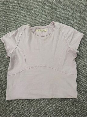 We The Free Pale Lavender Short Sleeve Crop Tee